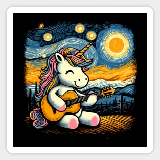 unicorn playing guitar Magnet
